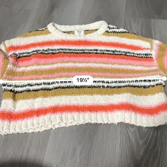 Billabong Easy Going Multicolor Chunky Knit Long Sleeve Cropped Sweater Sz XS - Picture 10 of 11